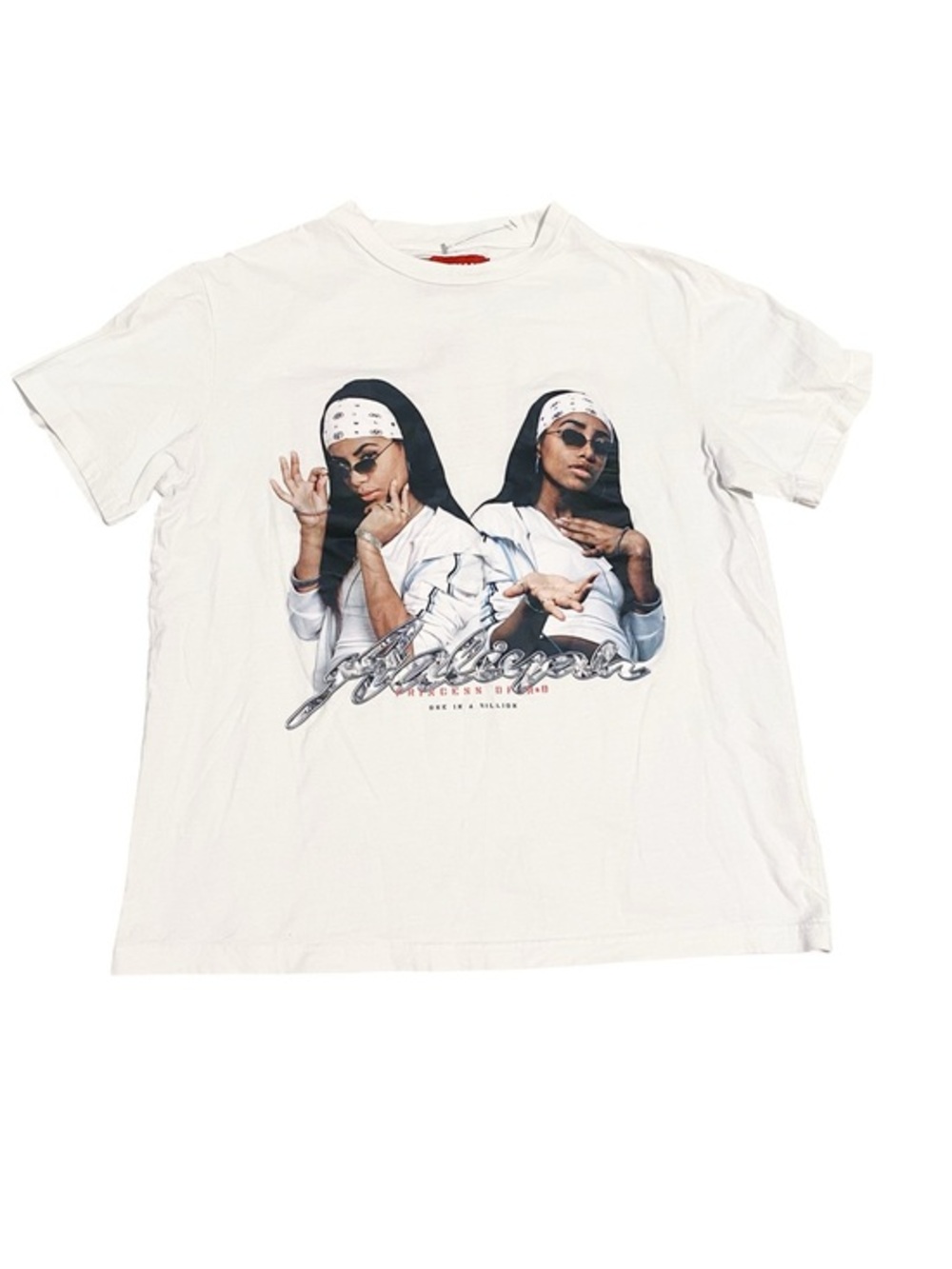 Aaliyah Graphic White Band T-Shirt Size Medium